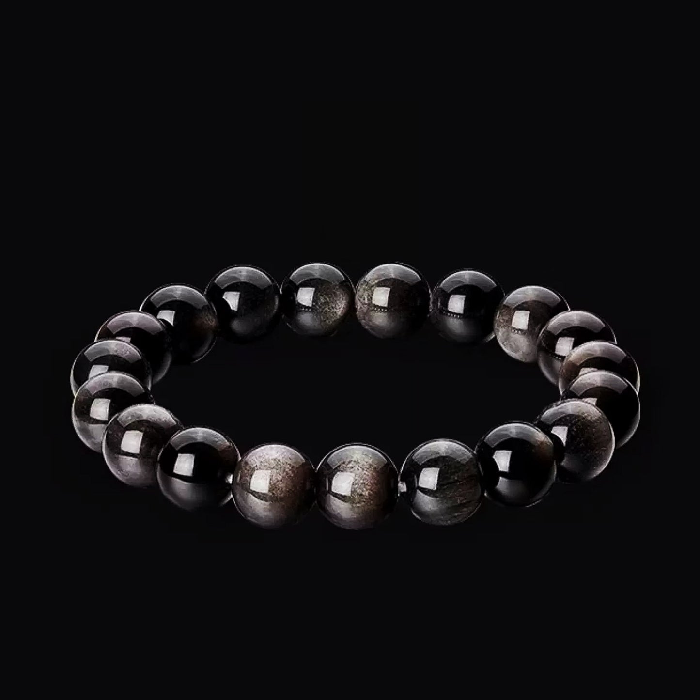 Serenity Stone - Natural Silver Obsidian Flash Bracelet