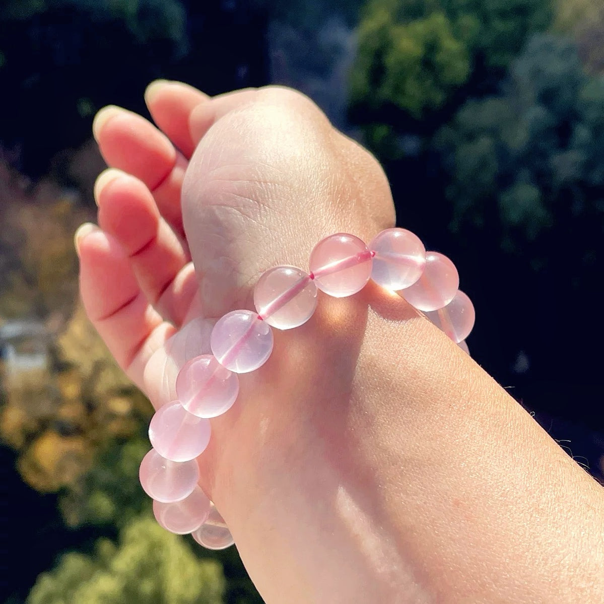 Heartfelt Charm - Natural Rose Quartz Bracelet