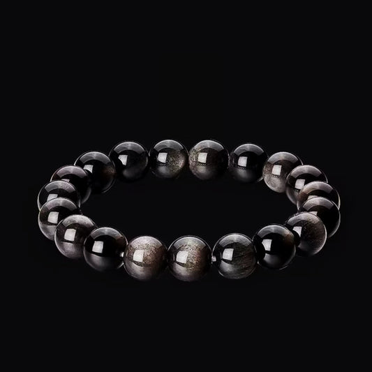 Serenity Stone - Natural Silver Obsidian Flash Bracelet